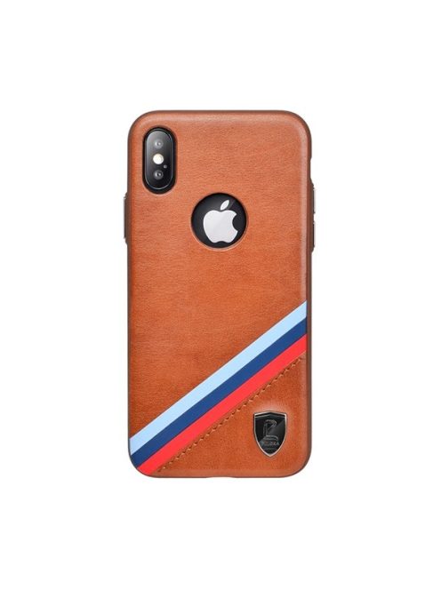 Puloka Criss-cross prémium hátlaptok Apple iPhone X, barna