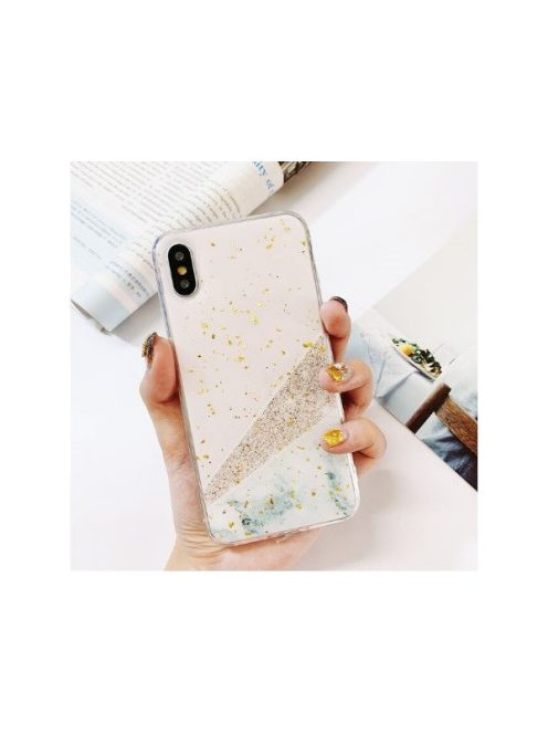 Samsung N960 Galaxy Note 9 márványos szilikon hátlap tok, taupe