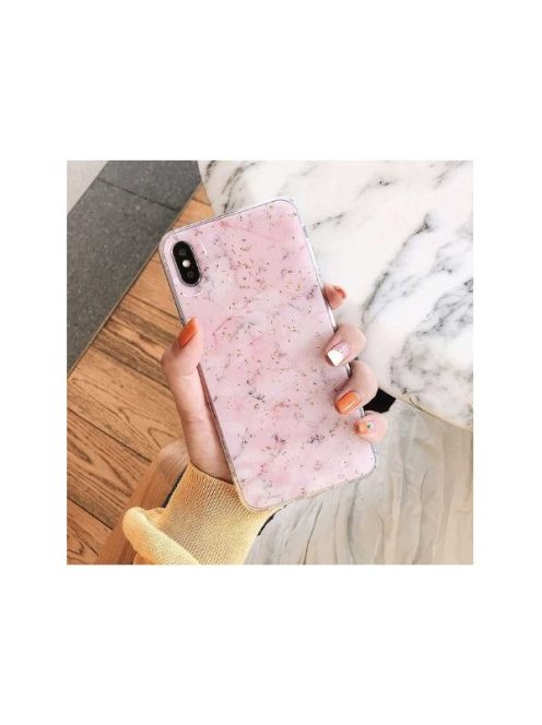 Samsung A305 Galaxy A30 márványos szilikon hátlap tok, rózsaszín