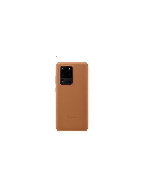 Samsung G988 Galaxy S20 Ultra Leather Cover gyári bőr tok, barna EF-VG988