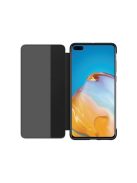 Huawei P40 S-View Cover, gyári flip tok, fekete
