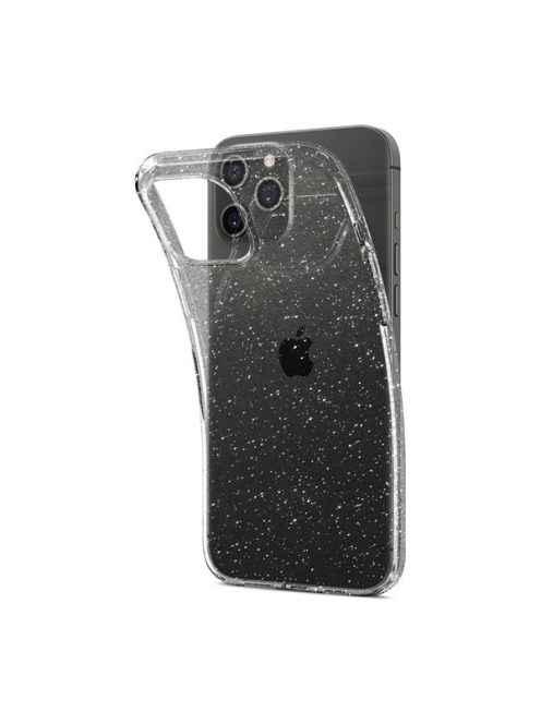 Spigen Liquid Crystal Glitter Apple iPhone 12/12 Pro tok, Crystal Quartz, átlátszó