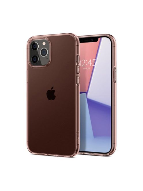 Spigen Crystal Flex Apple iPhone 12 Pro Max tok, Rose Crystal, rózsaszín-átlátszó