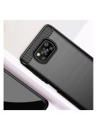 Forcell Carbon hátlap tok Poco X3, fekete