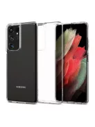 Spigen Crystal Flex Samsung G998 Galaxy S21 Ultra tok, Crystal Clear, átlátszó