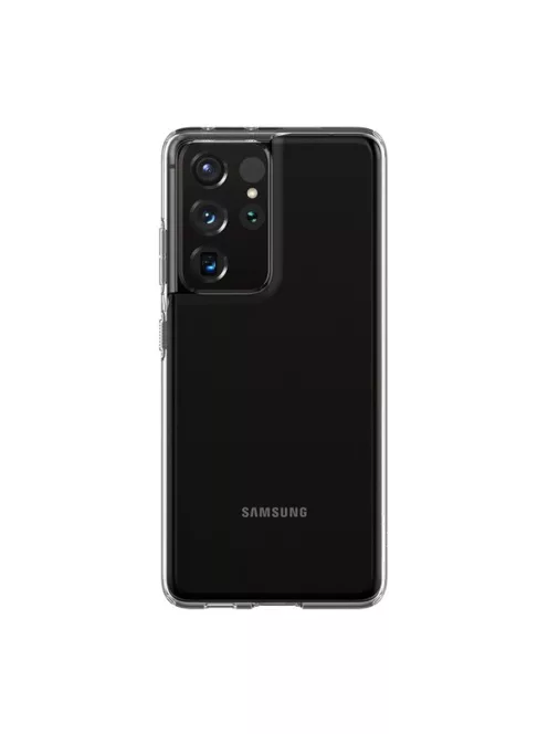 Spigen Crystal Flex Samsung G998 Galaxy S21 Ultra tok, Crystal Clear, átlátszó