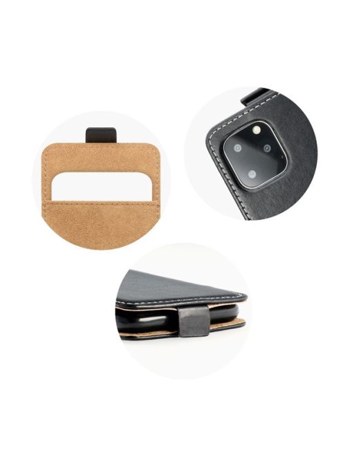 Flip tok szilikon belsővel Samsung A125 Galaxy A12, fekete