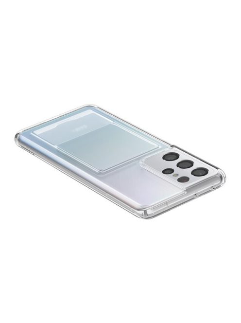 Spigen Crystal Slot Samsung Galaxay S21 Ultra tok kártyatartóval, Crystal Clear, átlátszó