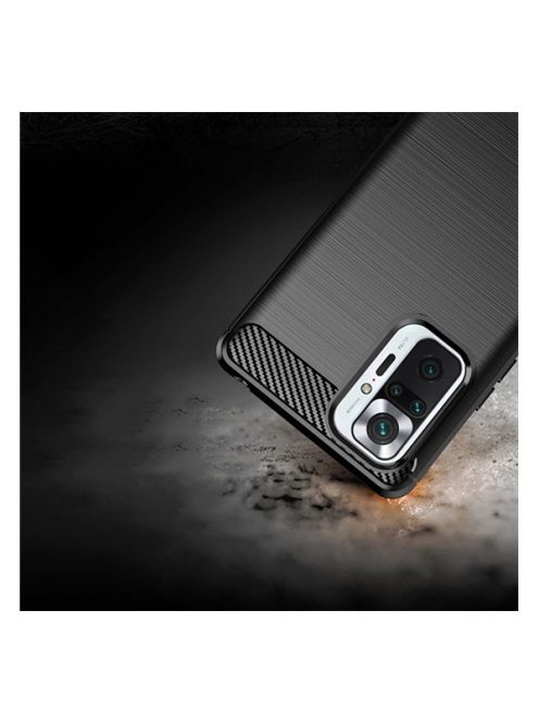 Forcell Carbon hátlap tok Xiaomi Redmi Note 10 5G , fekete