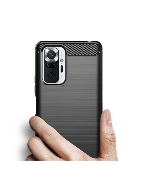 Forcell Carbon hátlap tok Xiaomi Redmi Note 10 5G , fekete