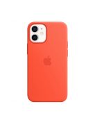 Apple iPhone 12 mini MagSafe-rögzítésű szilikon tok, tüzes narancs