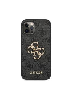   Guess PU 4G Metal Logo Apple iPhone 12 Pro Max hátlap tok, szürke