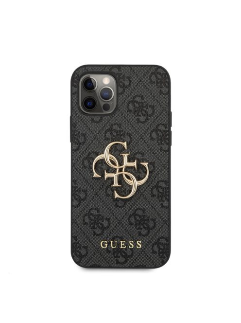 Guess PU 4G Metal Logo Apple iPhone 12 Pro Max hátlap tok, szürke