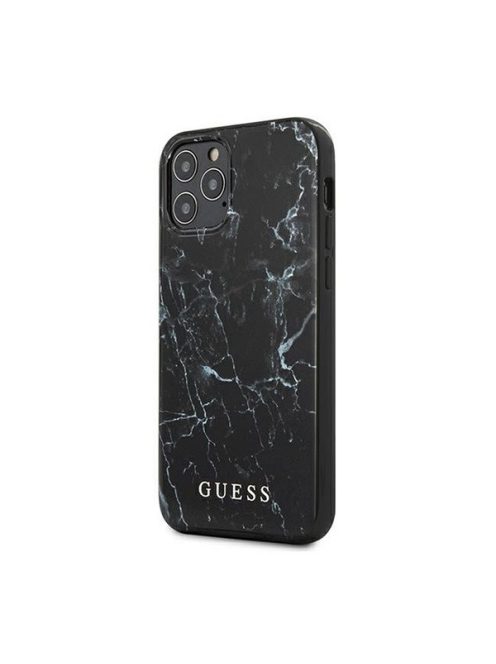 Guess PC/TPU Marble Apple iPhone 12 mini hátlap tok, fekete