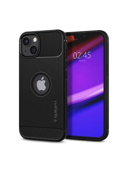 Spigen Rugged Armor Apple iPhone 13 tok, Matte Black, fekete