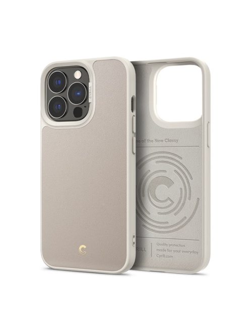 Cyrill by Spigen Apple iPhone 13 Pro Leather Brick Cream tok, Cream