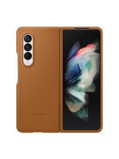   Samsung Galaxy Z Fold3 5G Leather Cover, gyári bőr tok, barna, EF-VF926