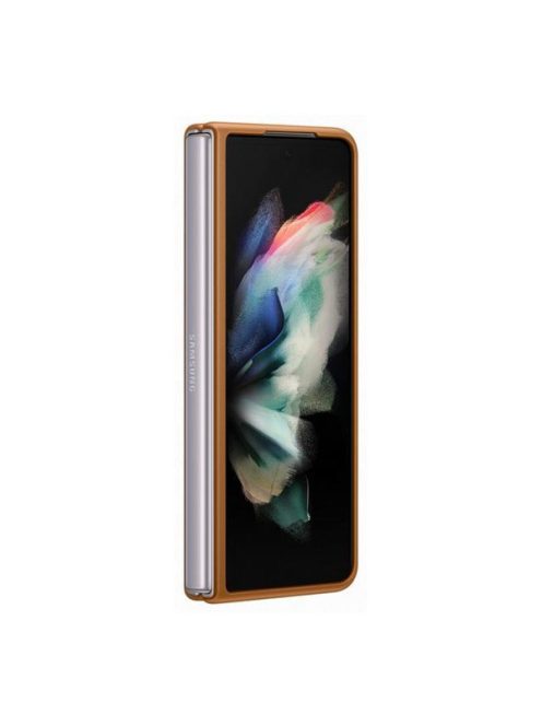 Samsung Galaxy Z Fold3 5G Leather Cover, gyári bőr tok, barna, EF-VF926