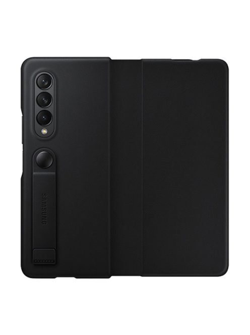 Samsung Galaxy Z Fold3 5G Leather Flip Cover, gyári bőr flip tok, fekete, EF-FF926