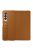Samsung Galaxy Z Fold3 5G Leather Flip Cover, gyári bőr flip tok, barna, EF-FF926