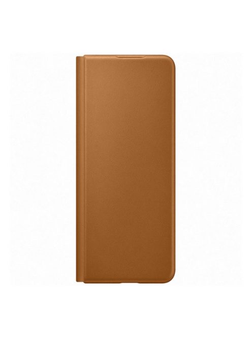 Samsung Galaxy Z Fold3 5G Leather Flip Cover, gyári bőr flip tok, barna, EF-FF926