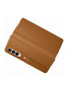 Samsung Galaxy Z Fold3 5G Leather Flip Cover, gyári bőr flip tok, barna, EF-FF926