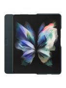 Samsung Galaxy Z Fold3 5G Leather Flip Cover, gyári bőr flip tok, zöld, EF-FF926