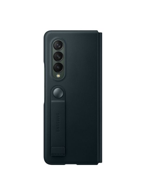 Samsung Galaxy Z Fold3 5G Leather Flip Cover, gyári bőr flip tok, zöld, EF-FF926