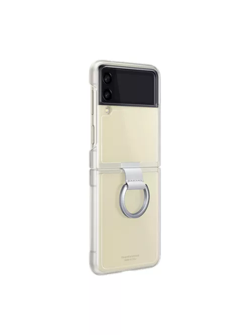 Samsung Galaxy Z Flip3 Clear Cover with Ring, gyári szilikon tok gyűrűvel, átlátszó, EF-QF711