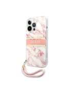 Guess TPU Marble Stripe Apple iPhone 13 Pro Max hátlap tok, rózsaszín