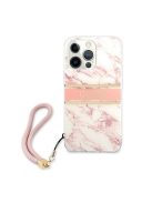 Guess TPU Marble Stripe Apple iPhone 13 Pro Max hátlap tok, rózsaszín