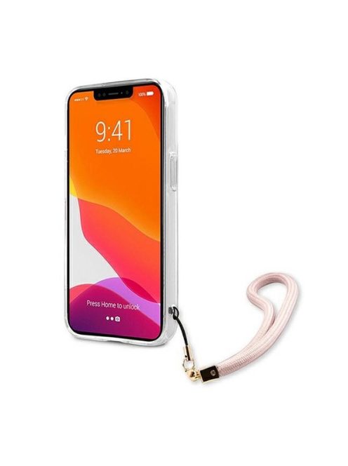 Guess TPU Marble Stripe Apple iPhone 13 Pro Max hátlap tok, rózsaszín