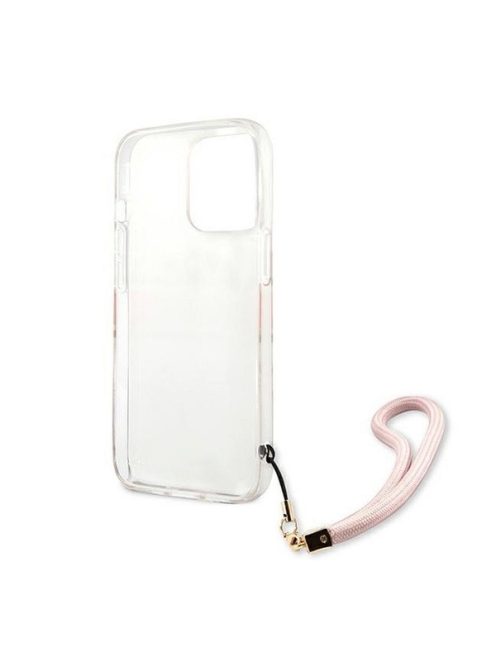 Guess TPU Marble Stripe Apple iPhone 13 Pro Max hátlap tok, rózsaszín