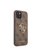 Guess PU 4G Metal Logo Apple iPhone 13 hátlap tok, barna