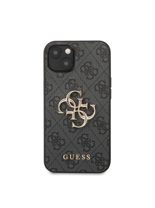 Guess PU 4G Metal Logo Apple iPhone 13 hátlap tok, szürke