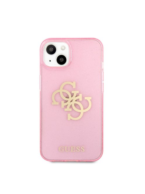 Guess TPU Big 4G Full Glitter Apple iPhone 13 mini hátlap tok, rózsaszín
