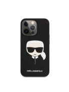 Karl Lagerfeld Head Saffiano bőr hátlap tok Apple iPhone 13 Pro, fekete