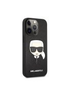 Karl Lagerfeld Head Saffiano bőr hátlap tok Apple iPhone 13 Pro, fekete