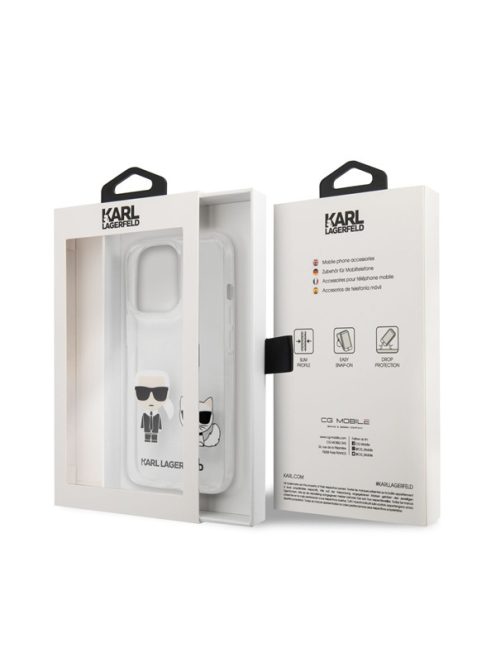 Karl Lagerfeld Karl and Choupette PC/TPU hátlap tok Apple iPhone 13 Pro Max, átlátszó