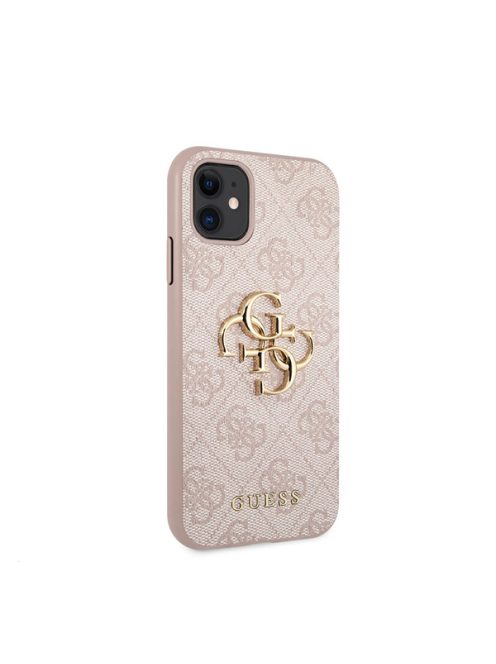 Guess PU 4G Metal Logo Apple iPhone 11 hátlap tok, rózsaszín