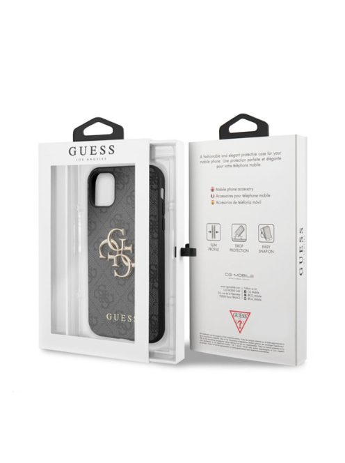 Guess PU 4G Metal Logo Apple iPhone 11 hátlap tok, szürke