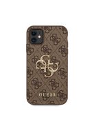 Guess PU 4G Metal Logo Apple iPhone 11 hátlap tok, barna