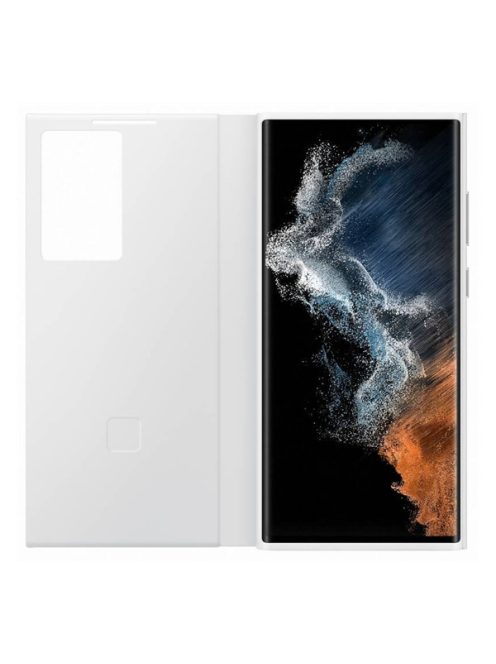 Samsung Galaxy S22 Ultra Clear View Cover, gyári flip tok, fehér, EF-ZS908CW
