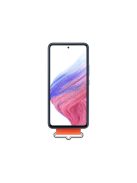 Samsung Galaxy A53 5G Silicone Cover with Strap, gyári szilikon tok szíjjal, sötétkék, EF-GA536TN