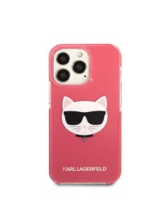   Karl Lagerfeld Choupette Head TPE szilikon hátlap tok Apple iPhone 13 Pro, rózsaszín