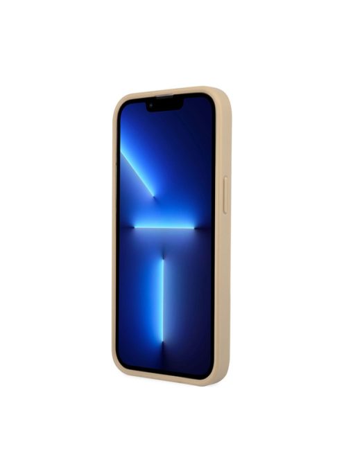 Guess Saffiano Triangle Apple iPhone 13 mini hátlap tok, bézs