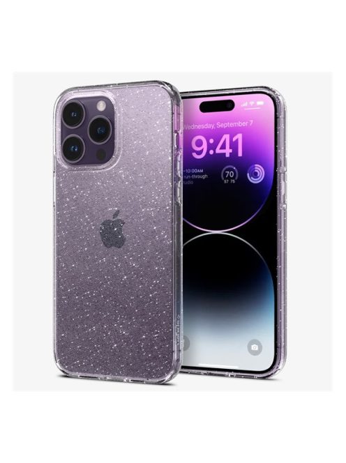 Spigen Liquid Crystal Glitter Apple iPhone 14 Pro Max Crystal Quartz tok, átlátszó