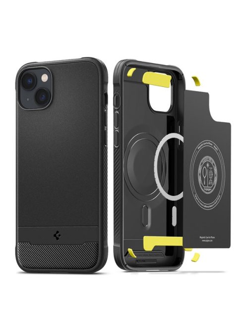 Spigen Rugged Armor Mag Apple iPhone 14 tok, Matte Black Magsafe, fekete