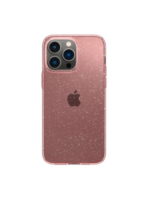 Spigen Liquid Crystal Glitter Apple iPhone 14 Pro tok, Glitter Rose Quartz, átlátszó