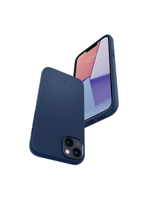 Spigen Silicone Fit Mag Apple iPhone 14 Plus tok, Navy Blue MagSafe, kék